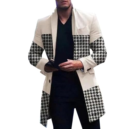 BIISDOST Cardigan Herren Lang Strickjacke Windbreaker Jacken Knopf Wollmantel Langarm Wintermantel Warm Cardigan Schlank Lange Windbreaker Jacken Bunt Knopf Lässige Outwear Strickpullover von BIISDOST