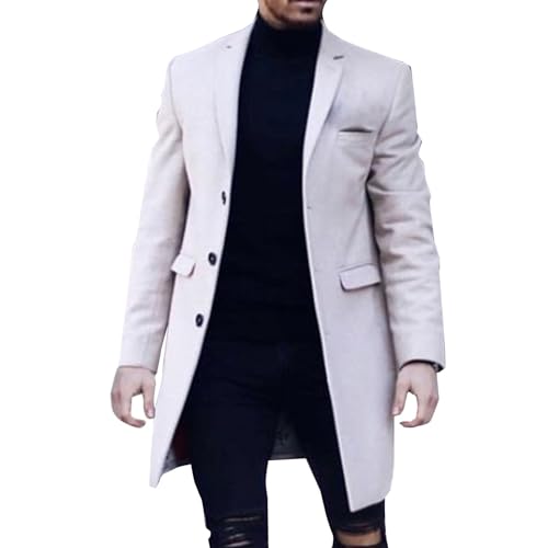 Cardigan Herren Lang Strickjacke Windbreaker Jacken Knopf Wollmantel Langarm Wintermantel Warm Cardigan Schlank Lange Windbreaker Jacken Bunt Knopf Lässige Outwear Strickpullover von BIISDOST