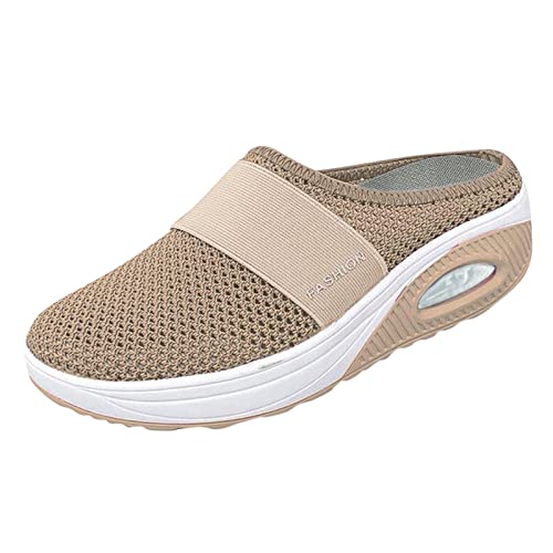 BIISDOST Clogs Damen Orthopädische Slip-On Orthopädische Schuhe Freizeitschuhe mit Plateau Walkingschuhe Halbschuhe rutschfest Sportschuhe Pantoletten Atmungsaktiv Freizeit Flache Schuhe von BIISDOST
