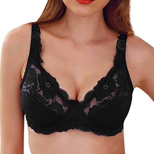 BIISDOST Dessous Rollenspiele Sexy Dessous Set BH durchsichtige Unterwäsche ultradünne und atmungsaktive Damenunterwäsche Leinwand Dessous Transparente Dessous Damen (Black, 85E) von BIISDOST