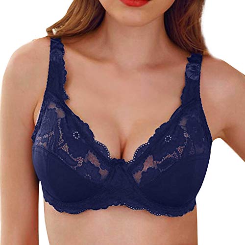 BIISDOST Dessous Rollenspiele Sexy Dessous Set BH durchsichtige Unterwäsche ultradünne und atmungsaktive Damenunterwäsche Leinwand Dessous Transparente Dessous Damen (Blue, 85E) von BIISDOST