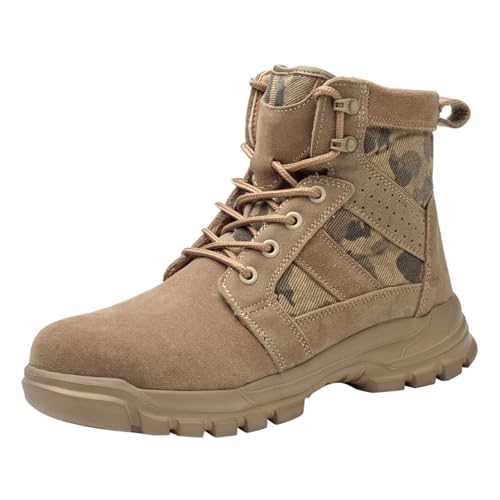 BIISDOST Einsatzstiefel Herren Atmungsaktiver Kampfstiefel Außenbereich Camping Wander Security Schuhe tiefel Wanderschuhe Army Combat Boots mit Verschleißfest Trekkingschuhe Militär von BIISDOST