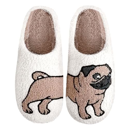 BIISDOST Hausschuhe Damen Filzpantoffeln Filzhausschuhe Weiche Sohle Hauspantoffeln Muster Slippers Bequeme Hauspatschen Slip on Niedlich GästehausschuheKomfort Hallenschuhe Flauschige von BIISDOST