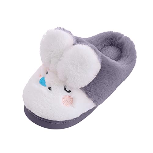 BIISDOST Hausschuhe Kinder Jungen Winterhausschuhe Hüttenschuhe Cartoon Hase Plüsch Pantoffeln Filzpantoffeln Indoor-Haus Baumwollschuhe Schlappen Winter Warm Hausschuh Plüschhausschuhe von BIISDOST