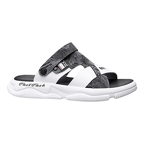 BIISDOST Herren 2023 Sommer weiche Unterseite Oberbekleidung Sandalen und Hausschuhe Freizeitsport Trend Luftkissen Strandschuhe Hohe Schuhe Herren 40 (Grey, 42) von BIISDOST