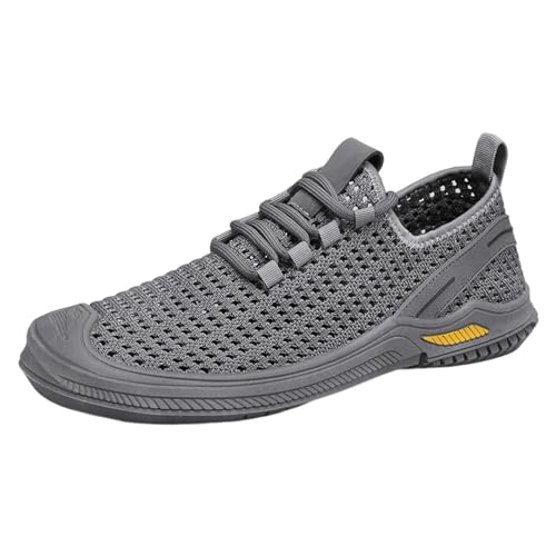 BIISDOST Herren Outdoor Freizeitschuhe Mesh Schuhe rutschfeste atmungsaktive Sport Wanderschuhe Reise Wanderschuhe Herren Schuhe Schwarz 45 (Grey, 40) von BIISDOST