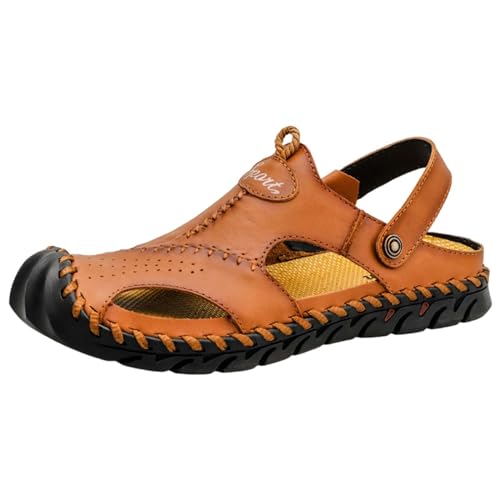 BIISDOST Herren Sandalen Sport Sommer Strand Hausschuhe Schiebe Outdoor Remote Hausschuhe Sandalen Herren Schuhe Business Schwarz (Brown, 40) von BIISDOST