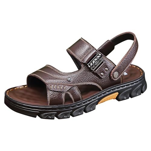 BIISDOST Herren Sandalen Sport Sommer Strand Hausschuhe Schieben Outdoor Remote Hausschuhe Sandalen Herren Business Schuhe 48 (Brown, 38) von BIISDOST