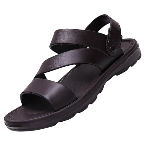 BIISDOST Herren Sandalen Sport Sommer Strand Hausschuhe Schieben Outdoor Remote Hausschuhe Sandalen Herren Freizeit Schuhe 42 (Brown, 39) von BIISDOST