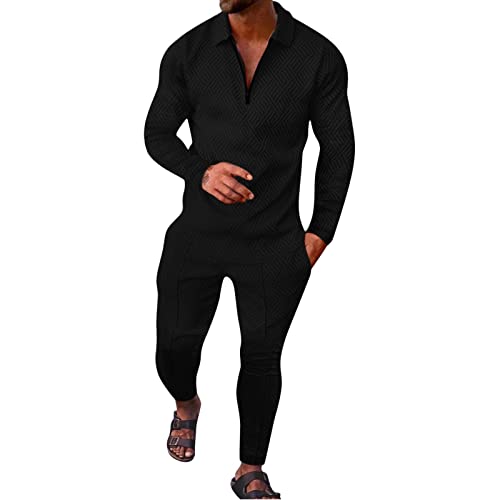 BIISDOST Herren Schlafanzug Mode Casual Nachtwäsche Hosen Langarm Hausanzug Warm Pyjama Herbst Winter Pyjamahose Zweiteiliger Sleepwear Set Pijama Set Homewear Schlafoverall Overall Jumpsuit von BIISDOST