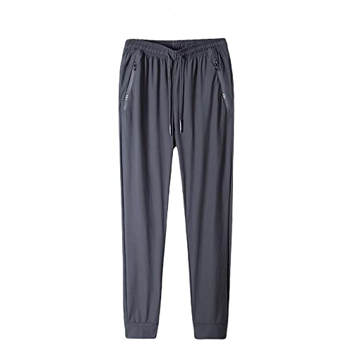 BIISDOST Herren Sommerhose Lang Slim Fit Chino Cargo Hose Jogginghose Baumwolle Sporthose Casual Trainingshose Breite Freizeithose Elastische Taille mit Kordelzug Sweatpants mit Taschen Bequeme von BIISDOST