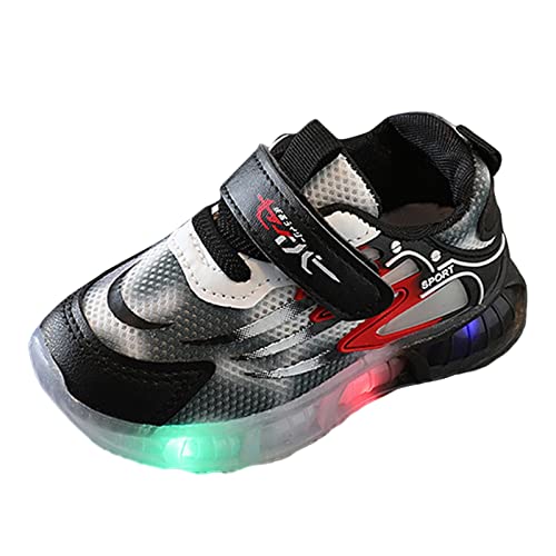 BIISDOST Kinderschuhe leuchten Schuhe LED leuchten Sportschuhe Freizeitschuhe Atmungsaktive Baby-Kinderschuhe Jungen 28 (Black, 22 Toddler) von BIISDOST