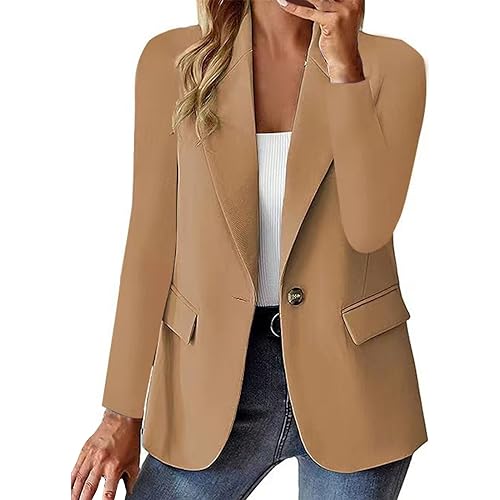 BIISDOST Kkleinen Anzug Jacke Frauen Elegant Outfits Geschäftsstil Mantel Vielseitig Cardigan Fashion Kostüm Formal Arbeitskleidung Langarm Einfacher Top Business Büro Jacken Bequem Freizeitanzug von BIISDOST