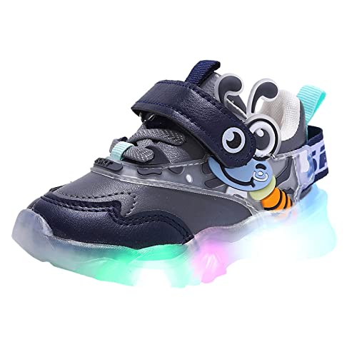 BIISDOST Leuchtende Schuhe für Mädchen, Kleinkind, LED-Wanderschuhe, Mädchen, Baby, lässige LED-Schuhe 35 Jungen (Blue, 24) von BIISDOST