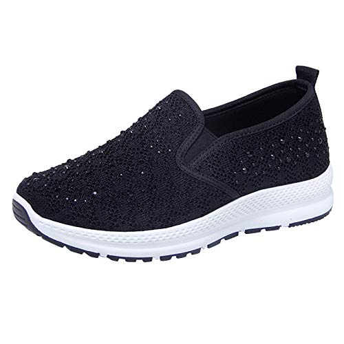 BIISDOST Mode-Sneaker für Damen, Lässige Slip-On-Wanderschuhe Sportschuhe Turnschuhe Leichte Outdoor Walking Schuhe Memory Foam Slip On Bequeme Joggingschuhe Für Sport Trekking Workout von BIISDOST