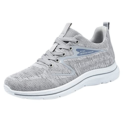 BIISDOST Mode Sommer und Casual Herren Turnschuhe Flach Leicht Mesh Atmungsaktiv Einfarbig Herren Schuhe Original (Grey, 40) von BIISDOST