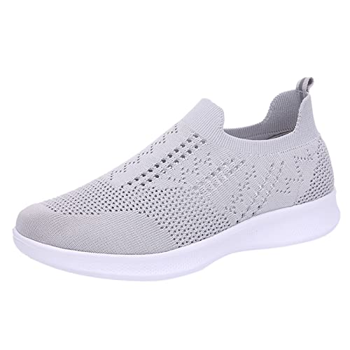 BIISDOST Mode Sommer und Herren Fly Woven Mesh Flat Slip On Bequem Schuhe Herren Größe 48 (Zjsjm-C-Grey, 39) von BIISDOST