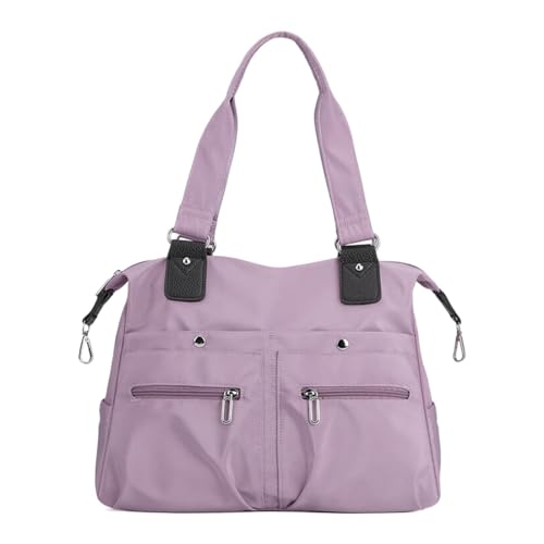 BIISDOST Modische Reisehandtasche, leichte Nylon-Stofftasche, Umhängetasche, Trend, vielseitige Einkaufstasche, Umhängetasche Shoppen Taschen (Purple, One Size) von BIISDOST