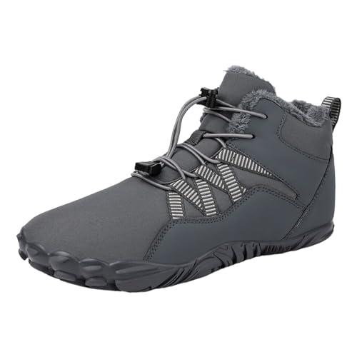 BIISDOST Plüsch warme Baumwollschuhe tragen und rutschfeste Schneestiefel Fünf-Finger-Baumwollschuhe Outdoor-Sportschuhe Herren- und Damen-Wanderschuhe Klein Herren Schuhe 43 (Grey, 44) von BIISDOST