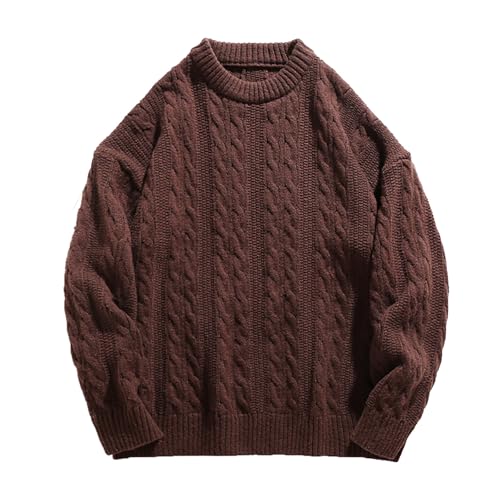 BIISDOST Rollkragenpullover Herren Weiß Sweater Rautenstrick Strickjacken Slim Fit Hemdjacke Männer Wolle Wintermantel Kleidung Rundhals Pulli Strickwaren Strickmantel Warme Rollkragenpullover von BIISDOST