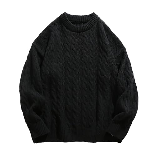 BIISDOST Rollkragenpullover Herren Weiß Sweater Rautenstrick Strickjacken Slim Fit Hemdjacke Männer Wolle Wintermantel Kleidung Rundhals Pulli Strickwaren Strickmantel Warme Rollkragenpullover von BIISDOST
