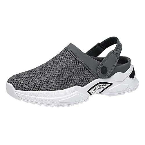 BIISDOST Schuhe Herren Sportlich Atmungsaktive Schuhe Mode Freizeitschuhe Walkingschuhe Flach Leicht bequem Sneaker Mode Sommer und Sport Segeltuchschuhe Atmungsaktive Mesh (Zjsjm-C-Grey, 44) von BIISDOST