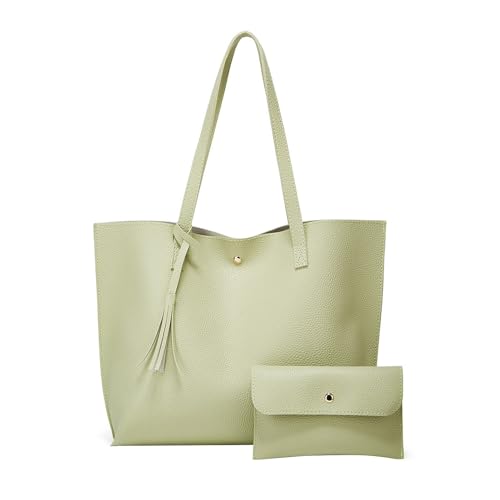 BIISDOST Solide Quasten-Muttertasche, große Kapazität, eine Schultertasche, Einkaufstasche Große Taschen Shopper (C, One Size) von BIISDOST