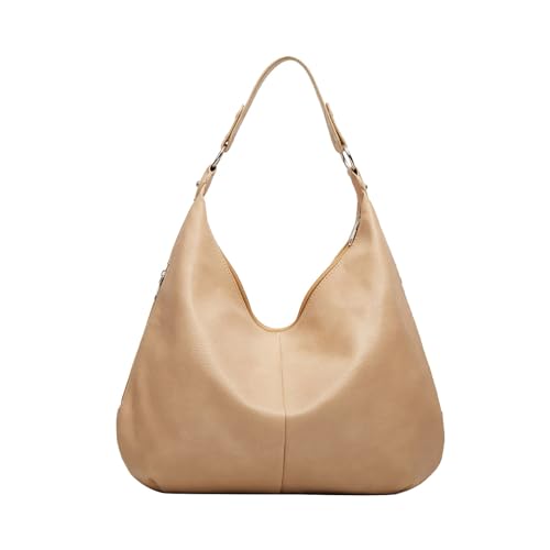 BIISDOST Solide Quasten-Muttertasche, große Kapazität, eine Schultertasche, Einkaufstasche Taschen Schwarz (Beige, One Size) von BIISDOST