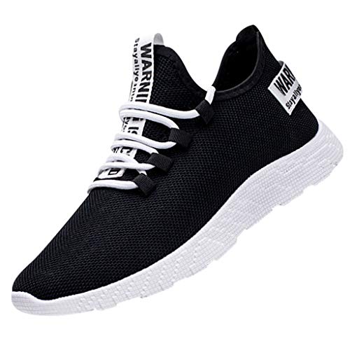 BIISDOST Sportschuhe Herren 43 Schwarz - Laufschuhe Turnschuhe Atmungsaktiv Slip on Freizeitschuhe Flache Bequeme Arbeitsschuhe Tennisschuhe rutschfest Casual Outdoorschuhe Joggingschuhe von BIISDOST