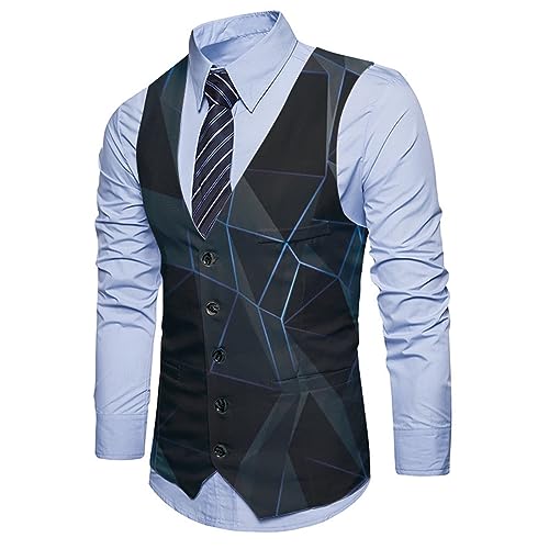 BIISDOST Strickweste Herren Anzugweste für Herren Elegant Hochzeit Weste Klassische Einfarbig V-Ausschnitt ärmellose Westen Slim Fit Anzug Business Hochzeit Casual Businessweste Formelle Smoking von BIISDOST