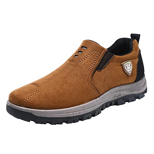 BIISDOST Trachten Schuhe Herren Modern Outdoor Herren Schuhe Herren Reine Farbe Mode lässige Sportschuhe im Frühjahr und Herbst Schuhe Herren Basketball Luxus Schuhe Herren (Brown, 43) von BIISDOST