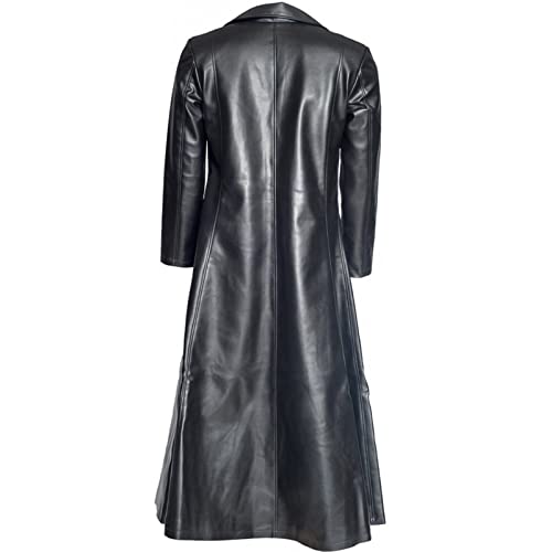BIISDOST Trenchcoat Für Herren Langer Schwarzer Langärmeliger Modischer Ledermantel Gothic-Mantel aus Kunstleder Bikerjacken mit Modischem Revers Retro Langer Ledermantel Kunstlederjacke Losem Jacken BIISDOST Trenchcoat Für Herren Langer Schwarzer Langärmeliger Modischer Ledermantel Gothic-Mantel aus Kunstleder Bikerjacken mit Modischem Revers Retro Langer Ledermantel Kunstlederjacke Losem Jacken von BIISDOST