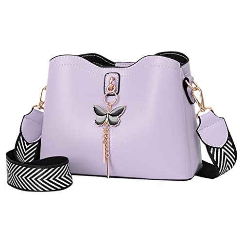 BIISDOST Umhängetaschen für Damen, lässige Umhängetasche mit verstellbarem Riemen Bubble Waffel Taschen (Purple, One Size) von BIISDOST