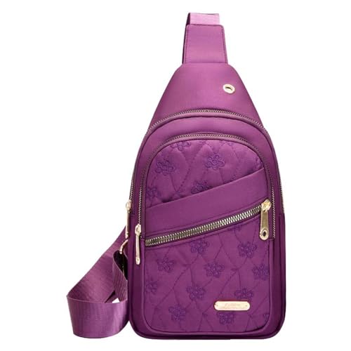 BIISDOST Umhängetaschen für Damen und Herren, zum Wandern, Umhängetasche, Bakpack mit Kopfhörerloch, Schultergurt, Körpertasche für Reisen Kleine Taschen Damen Schlangenmuster (Purple, A) von BIISDOST