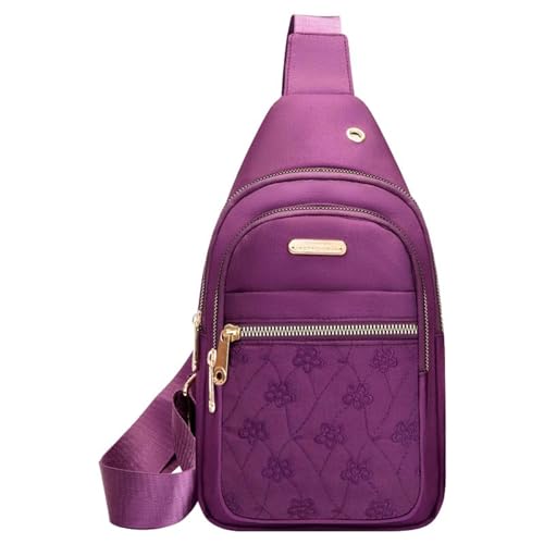 BIISDOST Umhängetaschen für Damen und Herren, zum Wandern, Umhängetasche, Bakpack mit Kopfhörerloch, Schultergurt, Körpertasche für Reisen Zirkeltraining Taschen Herren (Purple, A) von BIISDOST