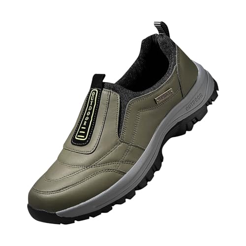 BIISDOST Wanderschuhe Herren Wasserdicht Sportschuhe Herren Leder Leichte Breit Wasserdicht Laufschuhe Joggingschuhe Halbschuhe Turnschuhe Running Tennisschuhe Extra Breite Schuhe von BIISDOST