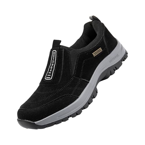BIISDOST Wanderschuhe Herren Wasserdicht Sportschuhe Herren Leder Leichte Breit Wasserdicht Laufschuhe Joggingschuhe Halbschuhe Turnschuhe Running Tennisschuhe Extra Breite Schuhe von BIISDOST