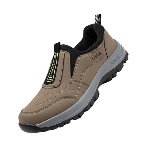 BIISDOST Wanderschuhe Herren Wasserdicht Sportschuhe Herren Leder Leichte Breit Wasserdicht Laufschuhe Joggingschuhe Halbschuhe Turnschuhe Running Tennisschuhe Extra Breite Schuhe von BIISDOST