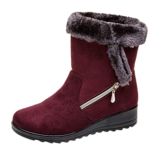 Winter Schuhe Damen Warm Winterschuhe Komfort-Stiefel Schneestiefel Waterproof Winterboots Warme Wanderschuhe Winterstiefel Weite Baumwollstiefel Winterboots Fashion BarfußSchuhe von BIISDOST