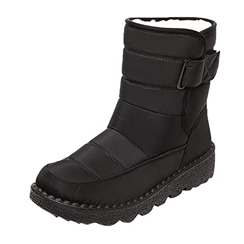 BIISDOST Winterboots Damen Wasserdichte, Damenstiefel Warme, Schneeboots Teenager Mädchen, Warme Baumwollschuhe, Snow Boots, Outdoor Rutschfest Schneeboots, Kurzschaft Stiefel, Bequem Schuhe von BIISDOST