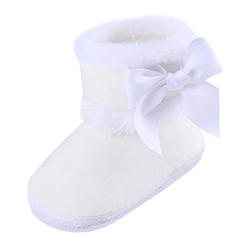 BIISDOST Winterschuhe Baby 23 SäUglingsstiefel Thermostiefel Bequem Warme Baumwollschuhe Schneestiefel Warme Gefüttert Kleinkind Schuhe Prewalker Indoor Winter Plüsch Babyschuhe Taufschuhe von BIISDOST