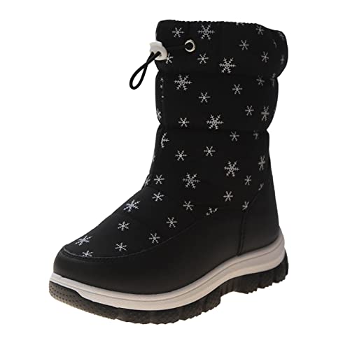 BIISDOST Winterstiefel Mädchen Wasserdicht, Schneestiefel Winterschuhe Outdoor Rutschfest Snow Boots Kinderstiefel Dick Kinder Halbstiefel Thermostiefel Winter Warme Stiefeletten Gr 28-36 von BIISDOST