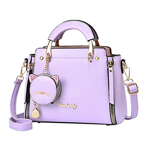 BIISDOST tragbare Umhängetasche Messenger Bag Damen Taschen Set Mit Tieren (Purple, One Size) von BIISDOST
