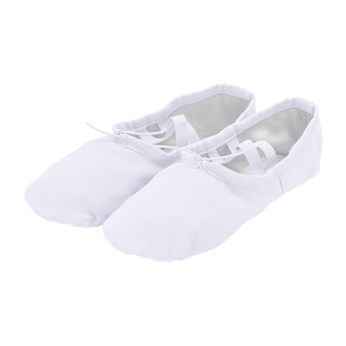 Ballettschuhe Mädchen Weiß 36 BallettschläPpchen Tanzschuhe rutschfest Weichen Sohle Ballerina Schuhe Damen Turnschläppchen Trainingsschuhe Kinder Flache Schuhe Gymnastikschuhe von BIISDOST