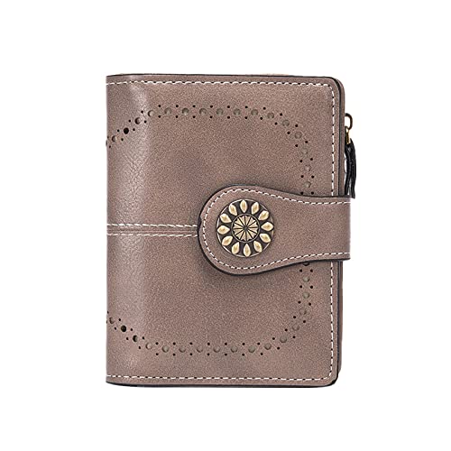 Brieftasche Damen Groß Totenkopf Kleine Geldbörsen Herren Hochkant Kleingruppen-Luxus-Geldbörse in benutzerdefinierter Größe, wasserdicht, tragbar, Dame, Große Herren Brieftasche (Grey, One Size) von BIISDOST