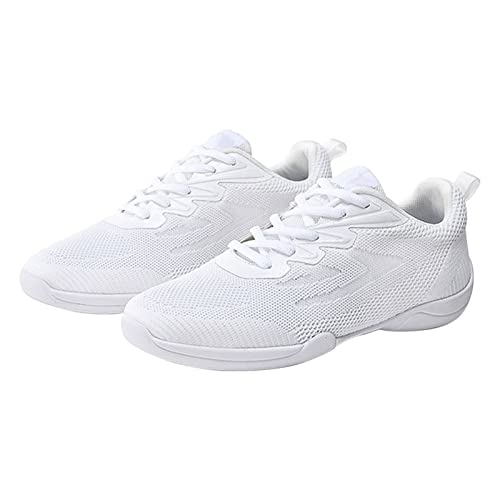 Cheerleading-Schuhe für Männer Vier Jahreszeiten Schuhe Atmungsaktiv und Bequem Sneakers Weich Aerobic Erwachsene Turnschuh Aerobic Fitnessschuhe Gymnastik Tanz Weiß Schuhe Uniform Shoes von BIISDOST