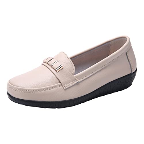 Damen Schuhe Elegant und Bequem Schwarz - Flache Schuhe Freizeitschuhe mit Keilabsatz Leicht Casual Arbeitsschuhe Halbschuhe Für Frauen Plateau Einzelne Schuhe Walkingschuhe von BIISDOST