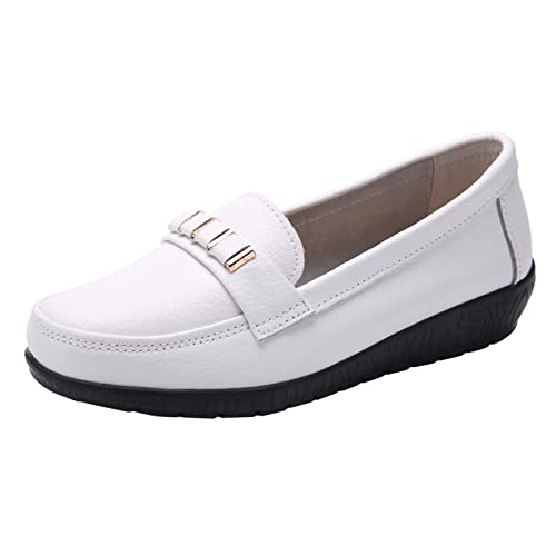 Damen Schuhe Elegant und Bequem Schwarz - Flache Schuhe Freizeitschuhe mit Keilabsatz Leicht Casual Arbeitsschuhe Halbschuhe Für Frauen Plateau Einzelne Schuhe Walkingschuhe von BIISDOST