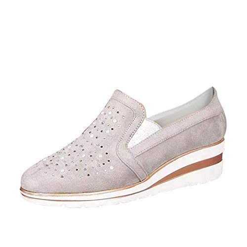 Damen Schuhe Plattform Casual Loafers Crystal Sneaker mit Keilabsatz Freizeitschuhe Laufschuhe Atmungsaktiv Sportschuhe Komfortabel Segeltuchschuhe Joggingschuhe Damenschuhe Wanderschuhe Casual von BIISDOST