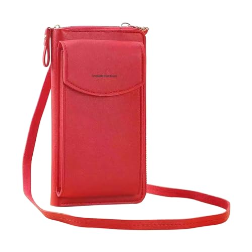 Dünne Brieftasche Herren Brieftasche Für Reisepass Die ursprüngliche Clutch-Geldbörse, trendige Handytasche, koreanische Mode, große Kapazität, doppellagige Geldbörse, Geldbörsen (Red, One Size) von BIISDOST